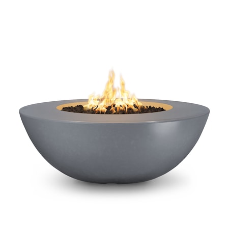 The Outdoor Plus 60 Round Sedona Fire Pit - GFRC Concrete - Gray - Spark Ignition with Flame Sense - Natural Gas OPT-SEDWL60FSEN-GRY-NG